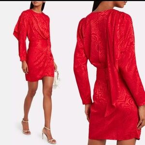 Ronny Kobo Red Long Sleeve Cocktail Dress size Large